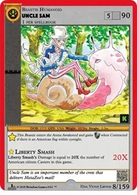 Uncle Sam (Cryptid Nation: Kickstarter Edition) — MetaZoo Card Value