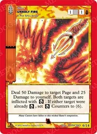 Unholy Fire (Wilderness: First Edition Tribal Theme Decks)