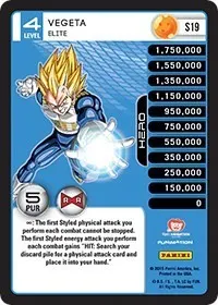 Vegeta Elite Rainbow Parallel Foil (Panini: Evolution)
