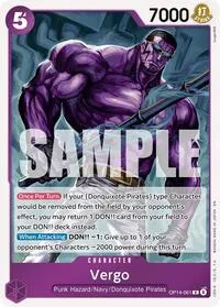 Vergo (The Azure Sea's Seven) — One Piece Card Game Card Value