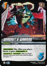 Wingnuts Warning (Teenage Mutant Ninja Turtles) — UniVersus Card Value