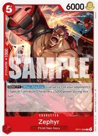Zephyr (A Fist of Divine Speed Release Event Cards) — One Piece Card Game Card Value