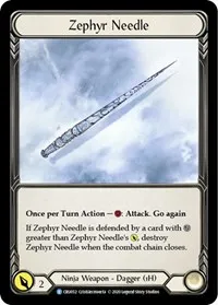 Zephyr Needle Reverse (Crucible of War) — Flesh & Blood TCG Card Value