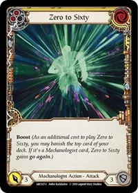 Zero to Sixty Yellow (Arcane Rising) — Flesh & Blood TCG Card Value