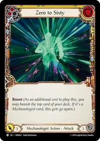 Zero to Sixty Yellow (Armory Deck: Maxx Nitro) — Flesh & Blood TCG Card Value