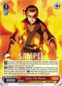 Zuko For Honor (Avatar: The Last Airbender) — Weiss Schwarz Card Value